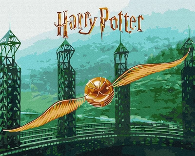 Картина по номерам Ideyka WB Harry Potter: Золотой Снитч с красками металлик extra 40х50 см (KHO5225)