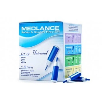 Ланцет Medice Plus Universal 1,8 мм, автоматический стерильный ланцет 21G для забора капиллярной крови, 200 шт