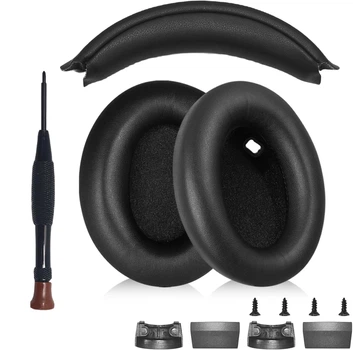 Комплект для наушников Sony WH-1000XM4: амбушюры и накладка / ремкомлект на оголовье black черный