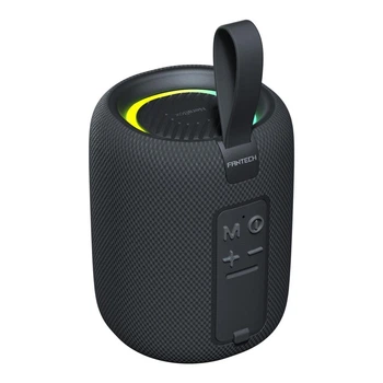 Колонка портативная Fantech BS157 NeraBox, Bluetooth 5.4, 5 Вт, 57 мм, RGB, IPX4, USB+TF, до 10 ч, 1200 мА·ч, 88×114 мм, Black