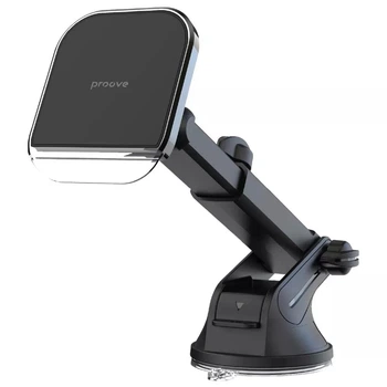Автодержатель для телефона Proove Host Rider Suction Type Car Mount Автомобильный держатель на торпеду/ровную поверхность с магнитным креплением и телескопическим механизмом, Черный