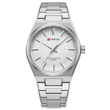 Мужские наручные часы Curren 8439 Silver-White кварцевые серебристо-белые
