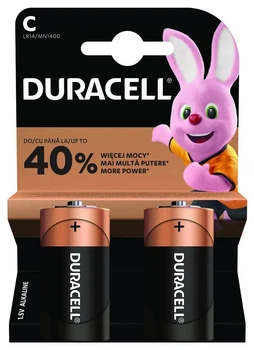 Батарейка щелочная Duracell C/LR14/MN1400, блистер 2шт