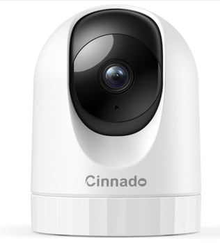 Камера відеоспостереження Cinnado D1 2K Wi-Fi 360° для дому, дітей та тварин, IP-камера з нічним баченням, двостороннім аудіо