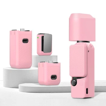 Силиконовый чехол TPU PULUZ PU774F 6-в-1 для DJI Osmo Pocket 3 полная защита корпуса, объектива, экрана и микрофон розовый