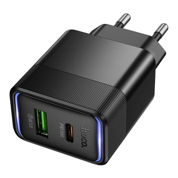 Сетевое Зарядное Устройство Hoco CS112A 1USB/1USB-C QC/PD 30W Чорний