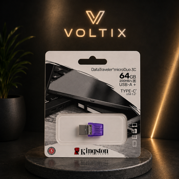 Флешка Kingston DataTraveler microDuo 3C G3 64GB USB 3.2, Type-C + USB-A, OTG, 200 МБ/с