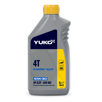 Моторна олива YUKO MASTER SYNT 4T 10W-30 1 л напівсинтетична для генераторів мотоблоків газонокосарок 4T 000000057