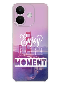 Прозрачный силиконовый чехол ПринтОК для Xiaomi Redmi Note 17 Pro - Enjoy every moment