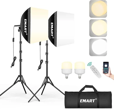 Набор студийного света EMART 40×40 см (16”x16”) с пультом, 2×50W LED, 3000-6000K