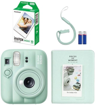 Набор Fujifilm INSTAX Mini 13 Lagoon Green фотокамера мгновенной печати / картридж фотобумага 10 фото / альбом 64 фото