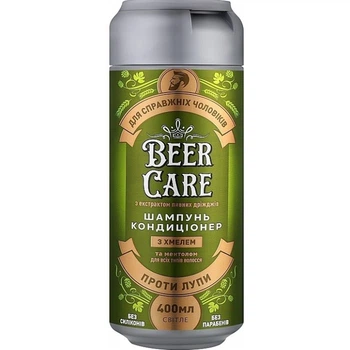 Шампунь Beer Care з хмелем та ментолом проти лупи, 400 мл
