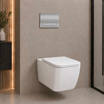 Готовое решение Qtap для ванной комнаты: подвесной унитаз Gemini Ultra Quiet 485×340×350 + комплект инсталляции Nest 4 в 1 (линейная