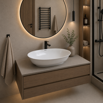 Раковина накладная Mixxus Premium ELLIPSE-0103 550х390х140mm (MP6553)