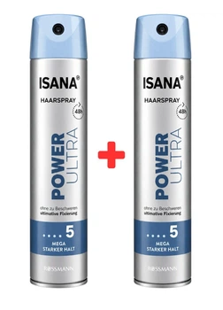 Набір лаку для волосся Isana Haarspray Power Ultra 5 250 мл + 250 мл (1+1 у подарунок)
