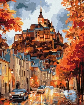 Malowanie po numerach Ideyka Jesienne Miasteczko 40 x 50 cm (KHO3665) (4823104387077)