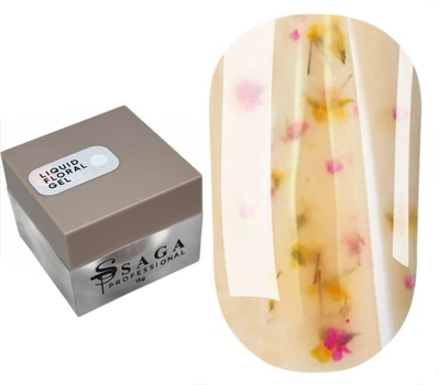 Жидкий гель с сухоцветами Saga Liquid Floral Gel №04 персиковый 15 мл