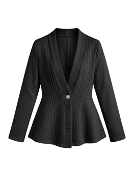 Приталенный фактурный блейзер ElegantFlare, черный, размер S
