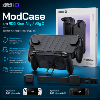 Оригинальный защитный чехол-бампер 360° JSAUX ModCase PC0132 для ROG Xbox Ally X / Ally с подставкой и держателем, Basic Set