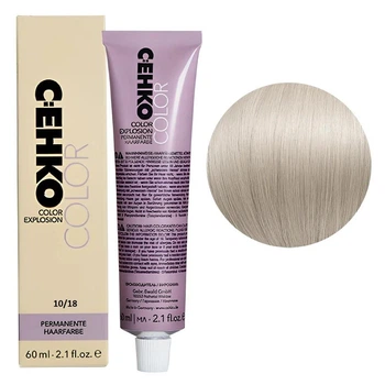 Крем-фарба перманентна стійка C:EHKO для волосся Permament Hair Color Explosion 10/18 Ультра-світлий блондин перламутрово-фіолетовий 60 мл