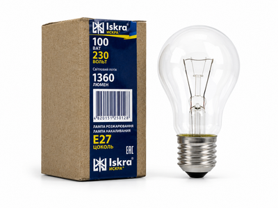 Лампа накаливания ISKRA 100 Вт E27 ISK-GLS-100W-E27