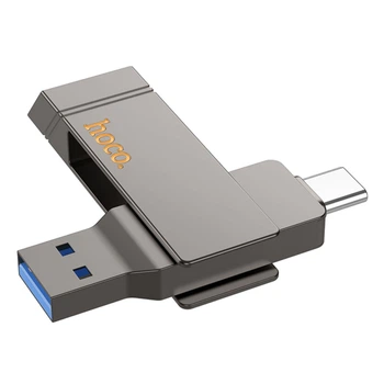 USB флеш-накопичувач Hoco UD15 Clever 64 ГБ USB-A/Type-C Сірий №3
