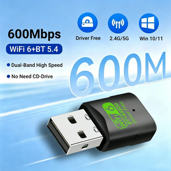 USB Wi-Fi адаптер AX600 Wi-Fi 6 Bluetooth 5.4 дводіапазонний