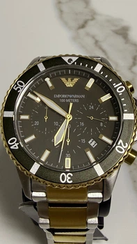 Чоловічий годинник Emporio Armani Diver AR11361 з хронографом (Біколор / Чорний)