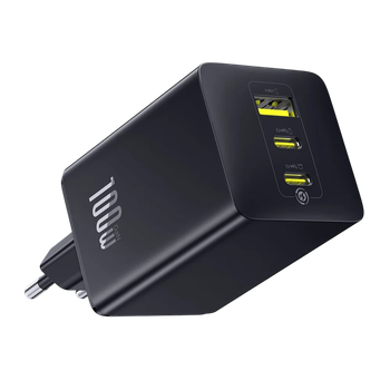 Зарядний пристрій Baseus EnerFill FE11 Fast Charger 2xType-C 1xUSB 100W 3A EU Cosmic Black (P10182102123-00)