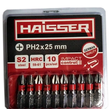Набор бит Haisser - PH2 х 25мм, набор 10шт., блистер (81295)