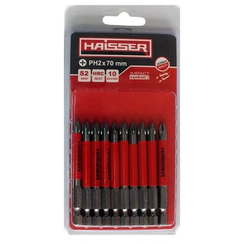 Набір біт HAISSER - PH2 х 70мм, набір 10шт., блістер (81309)