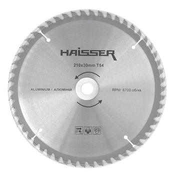 Диск пристальный по алюминию HAISSER 210х30 54 зуб. (131908)