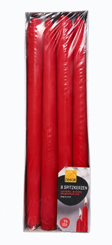 Свеча конусная Bolsius 245/24мм red 8 шт