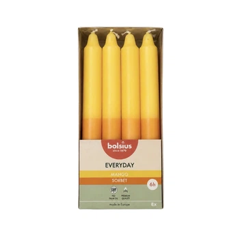 Свічка столова Bolsius з ароматом mango sorbet 180/21,3мм 8шт