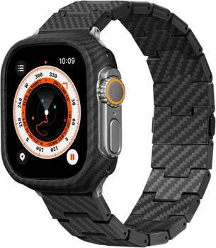 Ремешок для часов Pitaka Carbon Fiber Watch Band Retro Black/Grey for Apple Watch 49/45/44mm (AWB2311)
