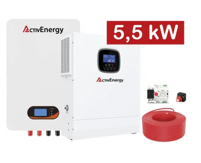 Комплект бесперебойного питания Инвертор ActivEnergy HSI 5500P (5500 Вт, 48 В) + аккумулятор ActivEnergy 51,2В 100Аг (5120 ВтГ) LiFePO4