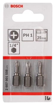 Біта Bosch Extra-Hard PH1 25 мм, 3 шт.