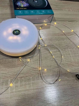 Кемпінговий ліхтар з LED-стрічкою 20 м RGB, акумулятор 2000 мАг, IP44, USB Type-C, магніт, аварійне світло та заряджання телефону для туризму