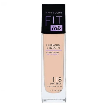 Рідка тональна основа Maybelline New York Fit Me Luminous & Smooth Liquid Foundation 118 light beige, 30 мл
