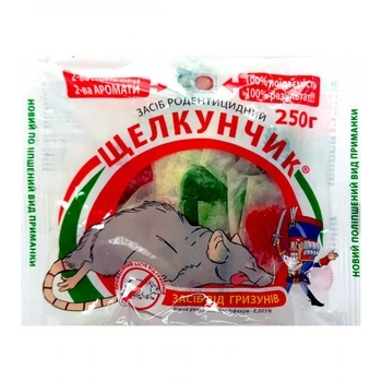 Щелкунчик Родертицид 250 г – готовая тестообразная приманка для борьбы с мышами и крысами