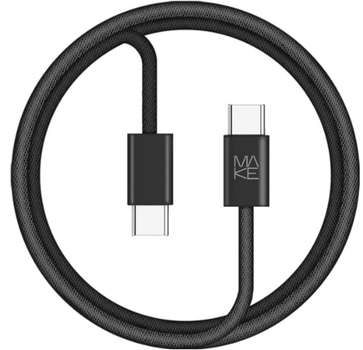 Кабель MAKE Type-C to Type-C PD 65W 1м Nylon Black (MCB-CN1BK)