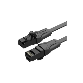 Патч-корд 3м, UTP cat 6 RJ-45 flat black Vention (IBABI)