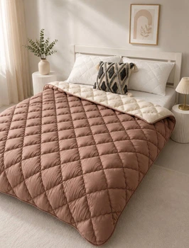 Ковдра Thermo зимова беж + шоколад родзинки 200х220 см