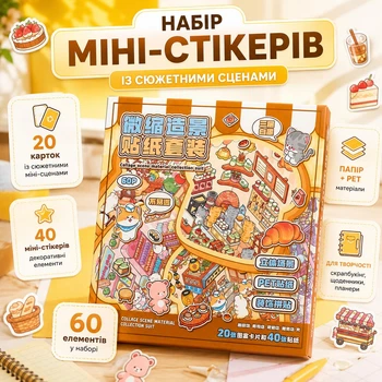 3D стікери та міні-наліпки для блокнотів і DIY-проєктів. Для декорування планерів, альбомів, листівок та різних творчих робіт.