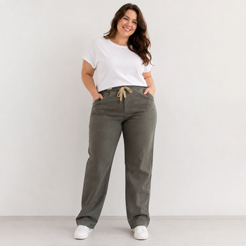 Джинси на гумці 6XL-7XL (укр.56-58) хакі Kenalin 4511