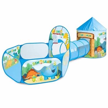 Игровая палатка с туннелем и сухим бассейном для мальчика Dino 307 × 120 × 104 см A 999-324