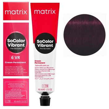 Крем-фарба для волосся MATRIX SoColor Pre-Bonded 6VR темний блондин фіолетово-червоний 90 мл