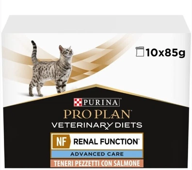 Вологий корм для кішок при захворюваннях нирок Purina Pro Plan Veterinary Diets NF - Renal Function Feline 10 шт по 85 г (лосось)