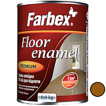 Емаль алкідна Farbex ПФ-266 0,9 кг золотисто-коричнева