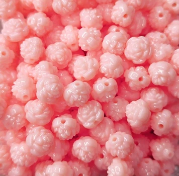 Намистини пластикові Трояндочка ніжно рожеві 12 мм (500-rose/pink) Фасування 100г